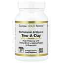 Kalifornia Gold Nutrition Multivitamín a minerály s metyl B12, vitamín C, L-metylfolát a bio-Quercetin, Two-A-Day, 60 Veggie Kapsule