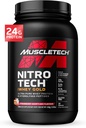 Srvátkový prášok , SvalovinaTech Nitro-Tech Srvátková Srvátková Smoothie Mix , Protein Powder pre ženy a mužov , Strawberry Protein Powder, 2 lbs (28 Serv) - balenie sa mení