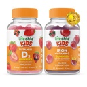 Životaschopné vitamín D Deti + železo a vitamín C Deti, Gummies Bundle - veľké ochutnávky, vitamínové doplnky, bez lepidla, bez GMO, Žuvacia Gumma