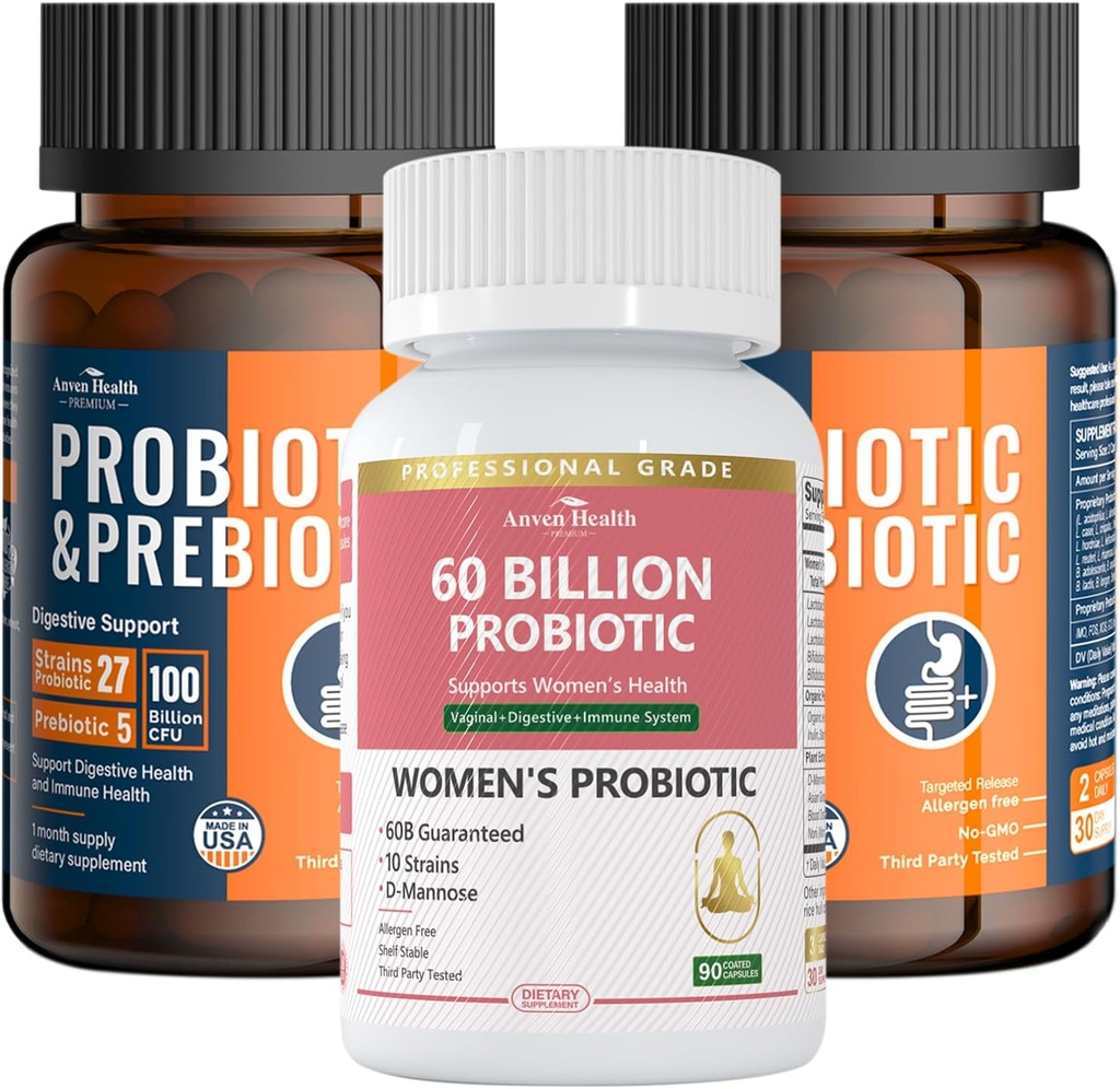 Kompletné Gut & Tráviace zdravie Bundle pre celú rodinu: 100 miliárd probiotiká + ženy probiotiká