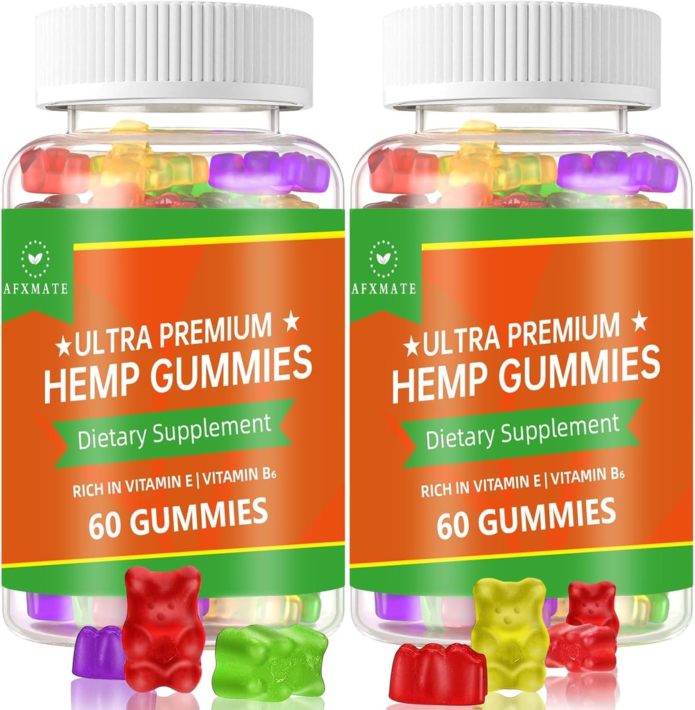 (2 balenia) Konope Gummy, ovocné jedlá Gummy Pokročilé 100% prírodné vysokej potencie konope Semeno extrakt Gumies - 120 Gumies