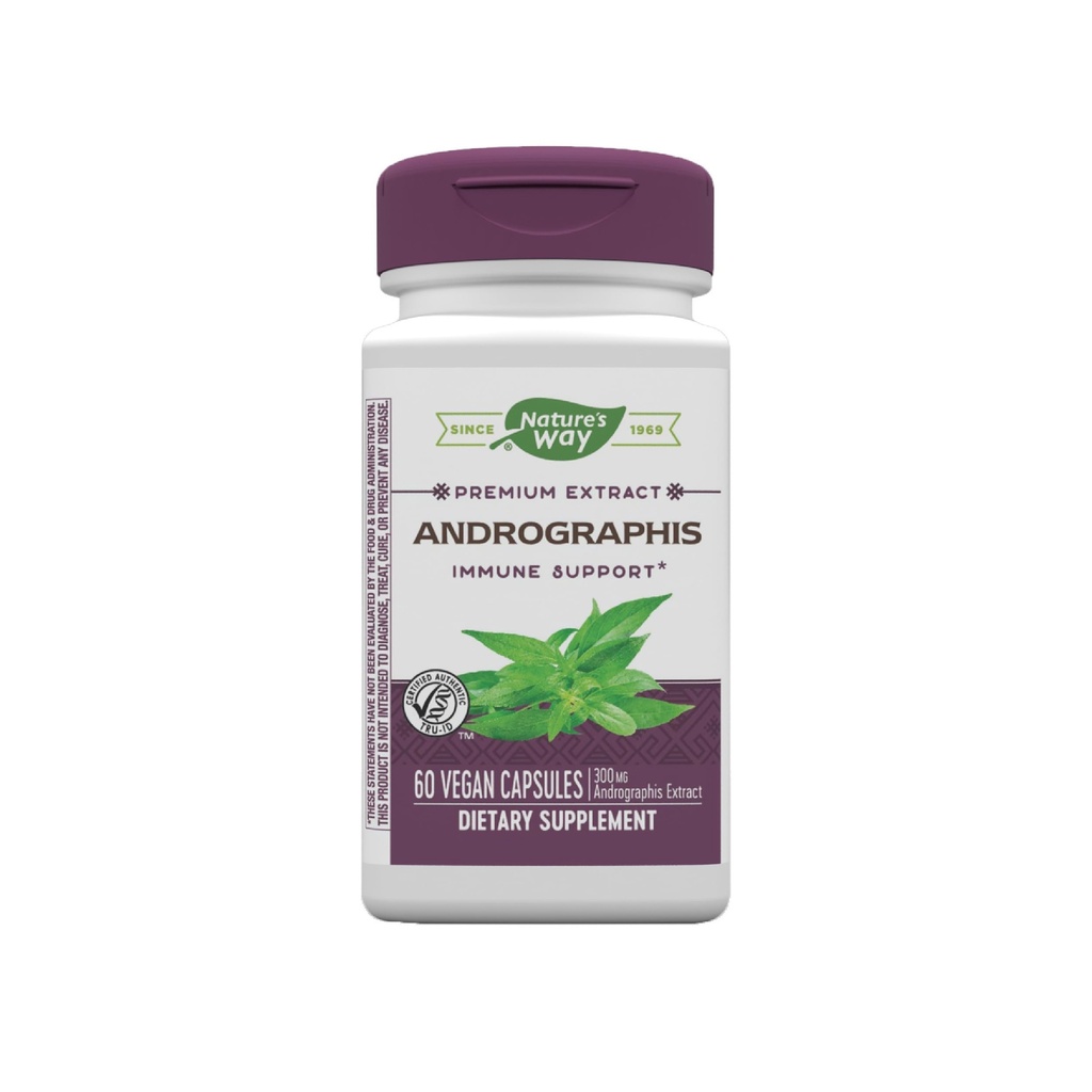 Nature's Way Premium Extract Andrographis, Immune Support*, 300 mg Andrographis Extract per porcie, 60 Kapsule