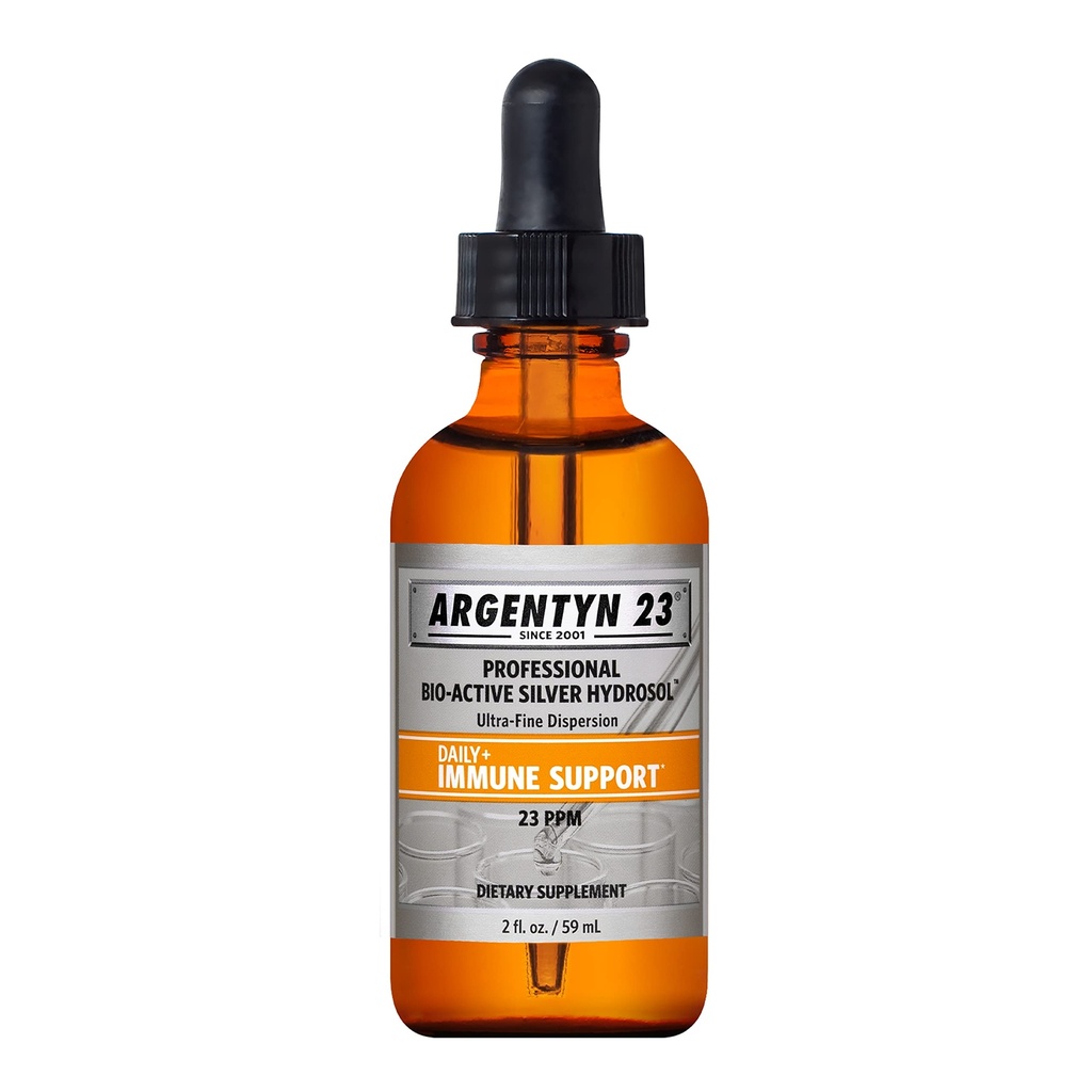 Argentyn 23 Profesionálna imunitná podpora - Koloidné striebro, bio-aktívny hydrosol striebra, 23 ppm, tekuté kvapkadlo, 2 Fl Oz (59 ml)