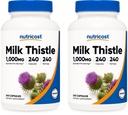 Nutricost Milk Thistle 1 000 mg Ekvivalent, 240 kapsúl (2 balenia) - 250 mg extraktu 4:1 - Vegan, Non-GMO a Gluten Free