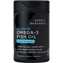 Športový výskum Triple Strength Omega 3 Fish Oil 1250mg z Wild Aljašský Pollock - Burpless Fish Oil Supplement with Omega-3 EPA & DHA - Trvalo dostupné, Non-GMO, Gluten Free - 30 Softgels