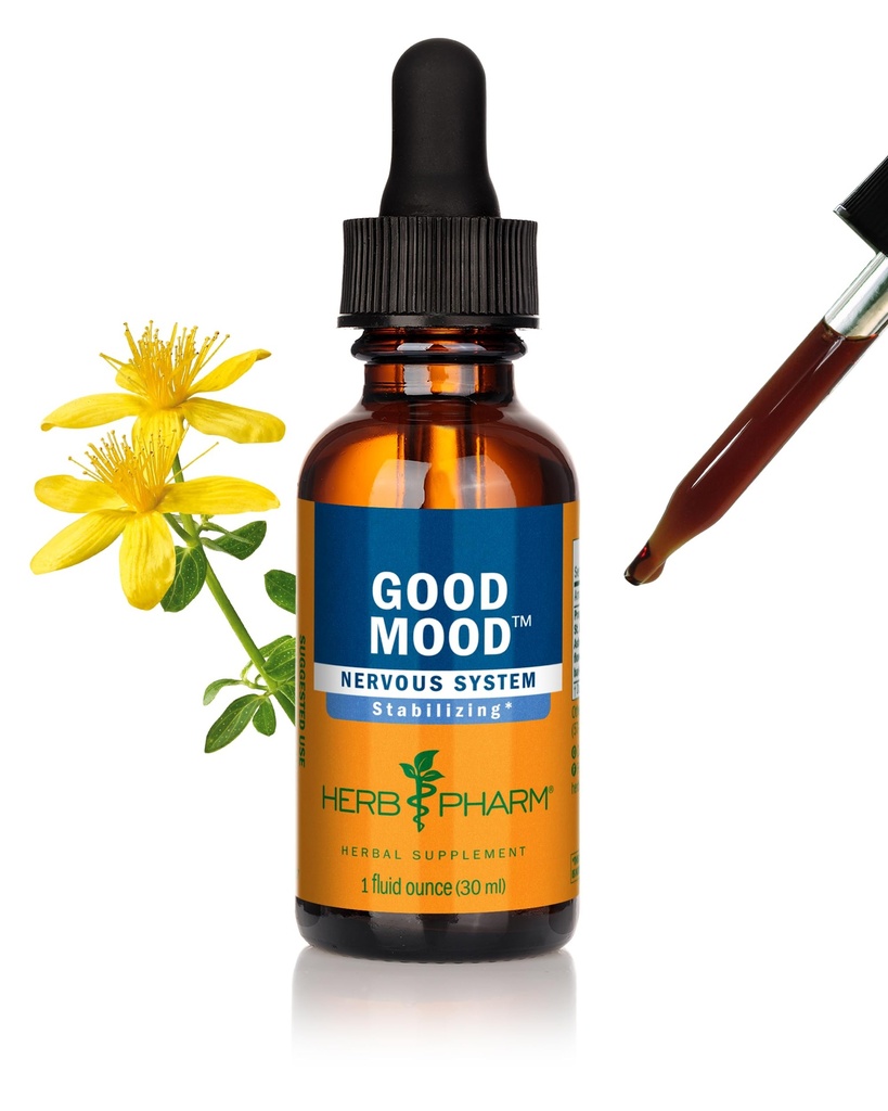 Herb Pharm Good Mood Liquid Bylinné Formula s ľubovníkom bodkovaným pre zdravú emocionálnu rovnováhu - 1 Ounce
