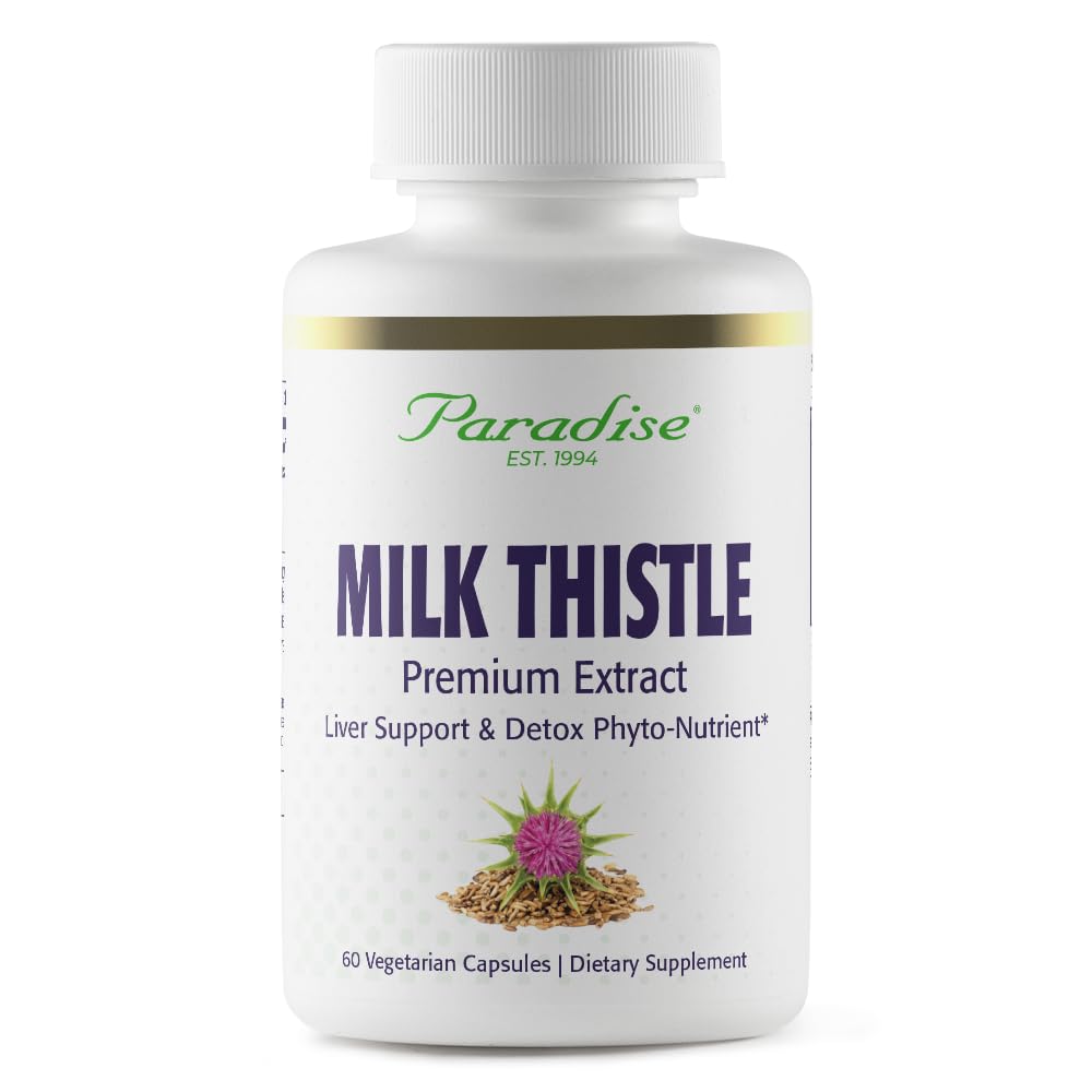 Paradise Herbs Milk Thitle, Active Whole Spectrum Extract, Vegan, Non GMO, Gluten Free, 60 Vegetariánske kapsuly