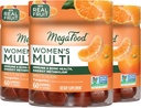 MegaFood Ženy Multi - Multivitamín pre ženy - Gumové vitamíny - vitamín C, vitamín D, zinok, vitamín B12 a cholín- Imunitná podpora a kostné zdravie- Vegetarián- Tangerine- 60 Gumies (30 porcií) 3 balenie