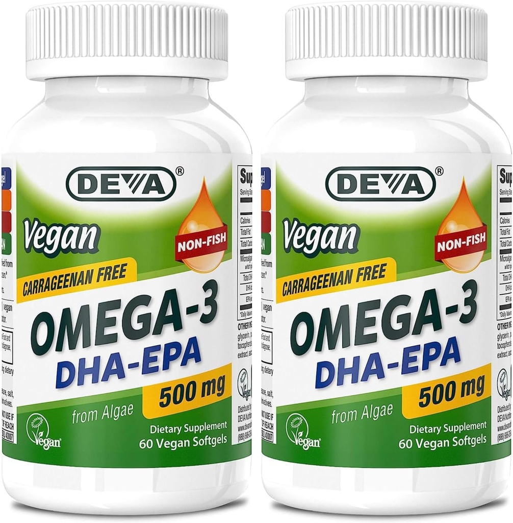 Deva Vegan Omega-3 DHA-EPA 500MG 2-Pack 