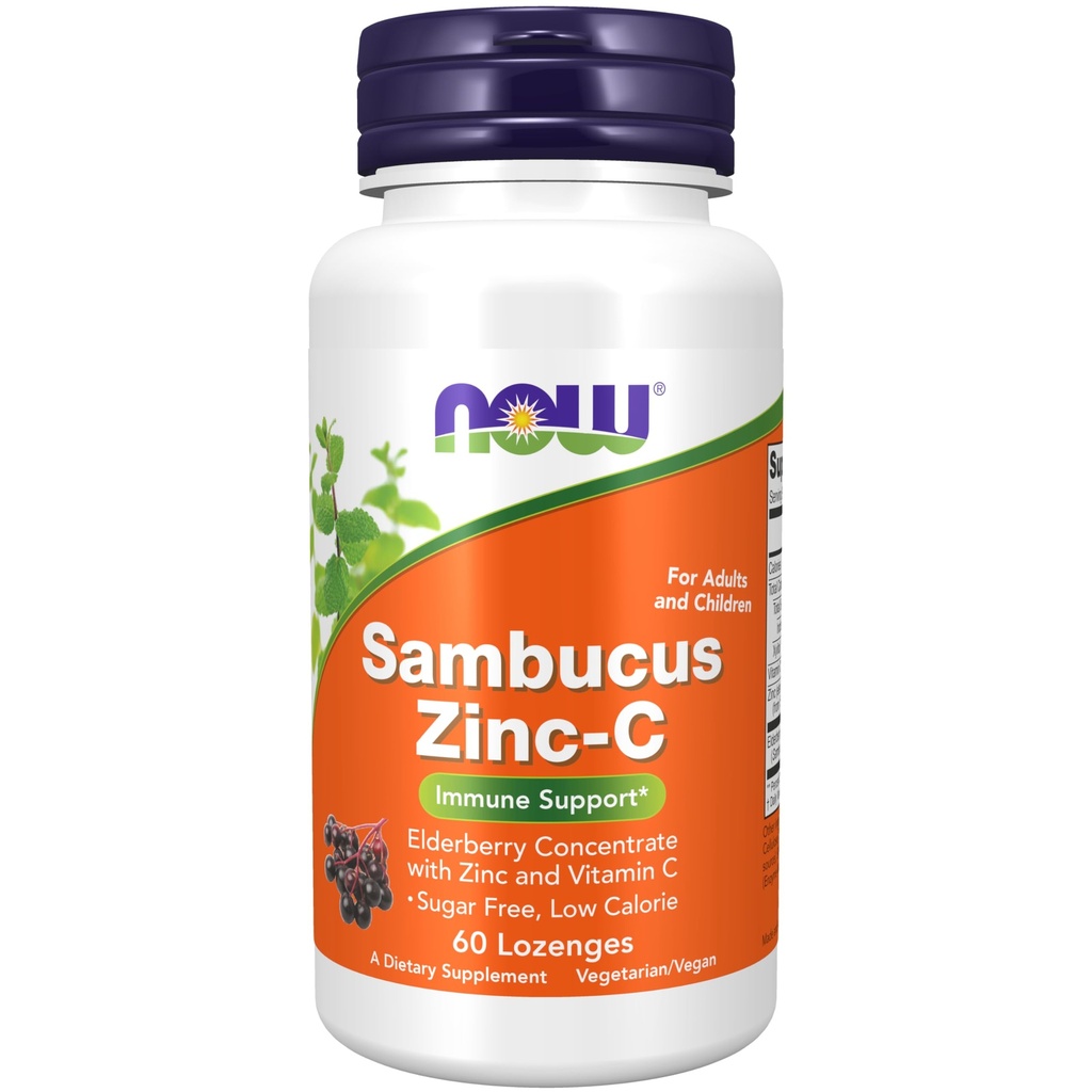 Teraz Foods Doplnky, Sambucus Zinok-C s bazovým koncentrátom a vitamínom C, 60 Lozenges
