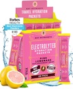 KĽÚČOVÉ NUTRIENTY Powder Pakety Electrolytes - čerstvá ružová limonáda 18 hydratačné pakety - Cestný hydratačný prášok - bez cukru, bez kalórií, bez lepidla - Vyrobené v USA