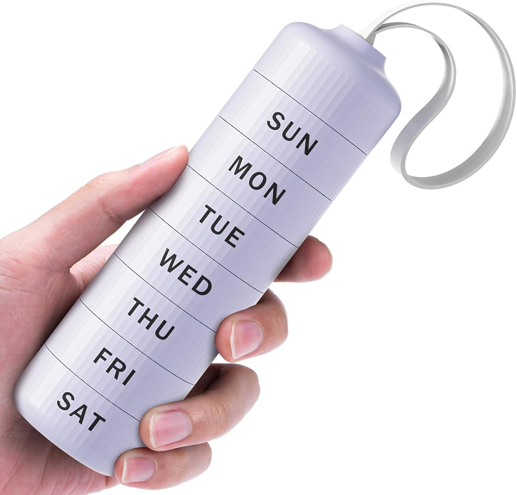 7 dní Organizátor pilulky, Travel Pill Box s bez námahy Otvárací dizajn, Zoksi Weekly BPA Free Medicine Organizátor s veľkým kontajnerom, Prenosné vodotesné puzdro pre vitamín, Rybí olej, doplnok