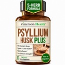 Fiber Supplement with 1080mg Psyllium Husk Powder, Slippery Elm for Women & Men, Ginger Root 