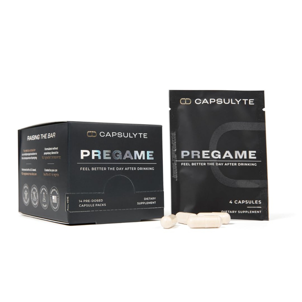 Pregame | Prevent Feeling Awful After Drinking | Alcohol Aid and Liver Health | Doctor Formulated | DHM, N-Acetyl Cysteine NAC, Milk Thistle (14 Doses, 56 Capsules)
