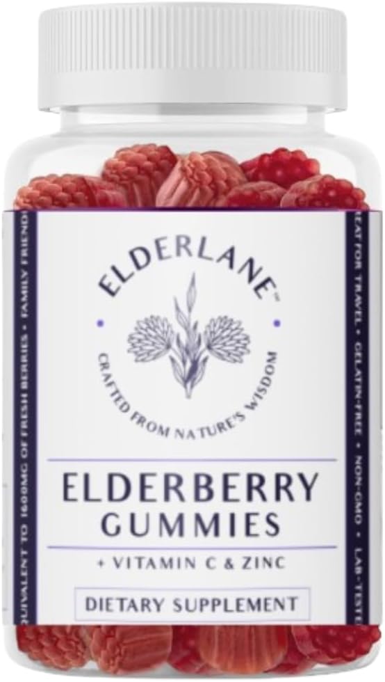 Staršie plody Gummy pre dospelých a deti - Imunitná podpora - Non-GMO, Vegan, bezlepkové, želatína - 60ct, 100mg