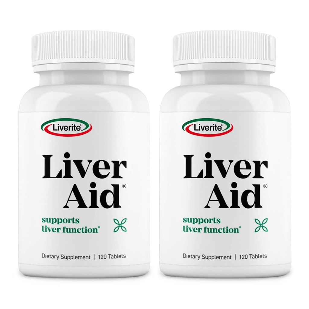LIVERITE Liver Aid 2-Pack 120 Tablety (celkovo 240ct) podporuje zdravé funkcie pečene, fyzickej energie a vitality.