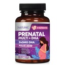 Prenatálne vitamíny pre ženy - Multivitamín s DHA, kyselina listová, vitamín C, B12, železo a Omega-3 - Pred, Počas a po tehotenstve doplnok pre zdravý rast a rozvoj mozgu - 60 Softgels