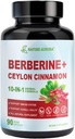 Berberine Supplement with Ceylon škorica a chromium picolinate, 10-in-1 Berberine 1000mg per Serving, Berberine 5X for Metabolizmus, Heart and Immune Support (90 kapsúl)