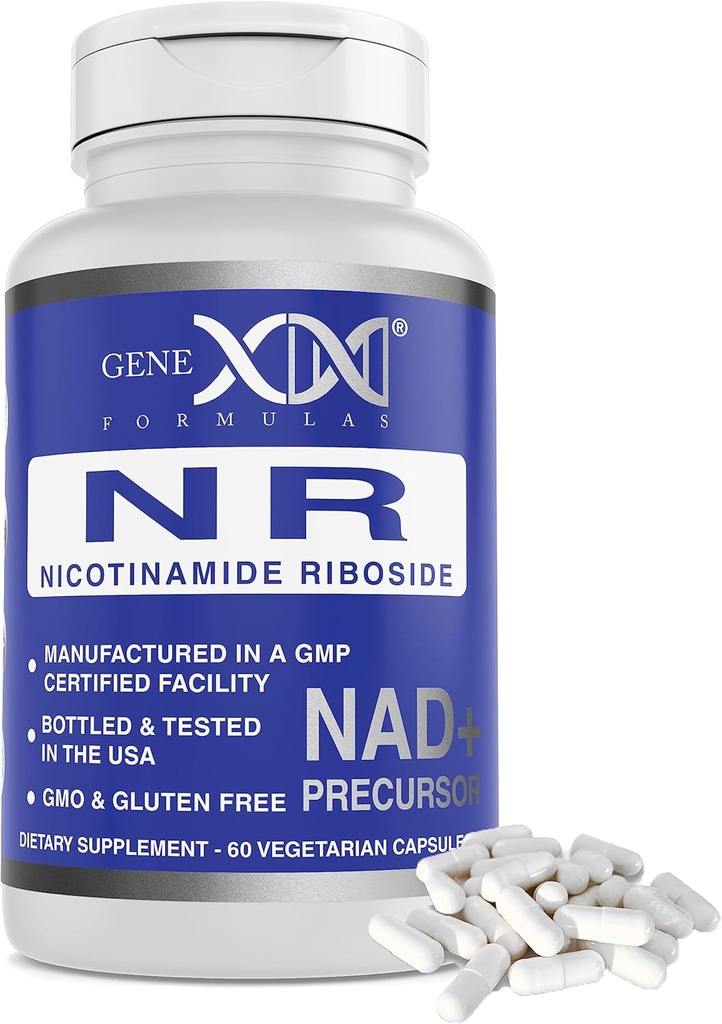 Genex Formulates NR Nikotínamid Riboside 300 mg/Serving (60 kapsúl) NAD+ Precursor for Healthy Aging - GMP-Certified, non-GMO, Gluten-free, Vegetarián (1 balenie)