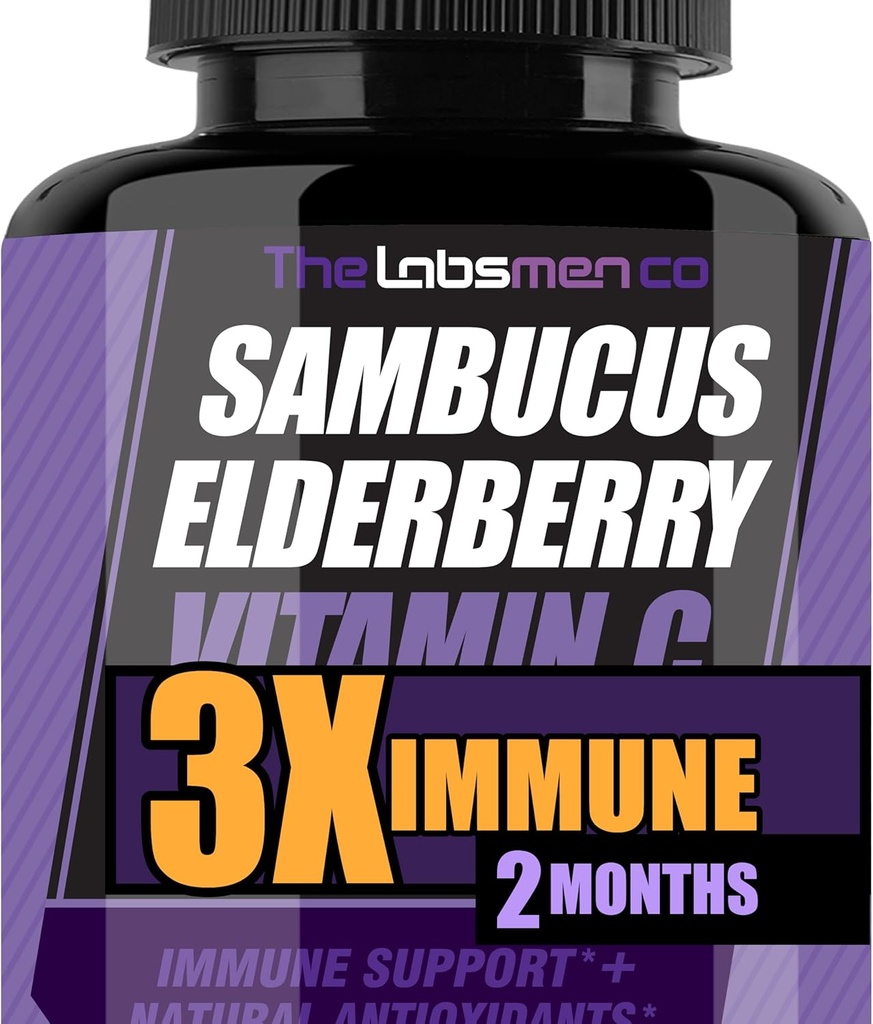 Sambucus Elderberry Immune Suplement/Denne Immune Boosters for Adults, Season Change w/Elderberry Vitamin C & Zinc Support Respiratory Health & Incore Antioxidant (60 count (Pack of 1))