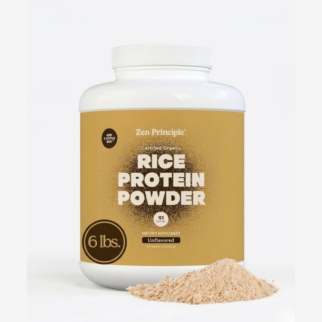 Zen Principal Organic Brown Ryce Protein 6 LB. USDA Certified Organic. Nechutné. Non-GMO. Vegán.