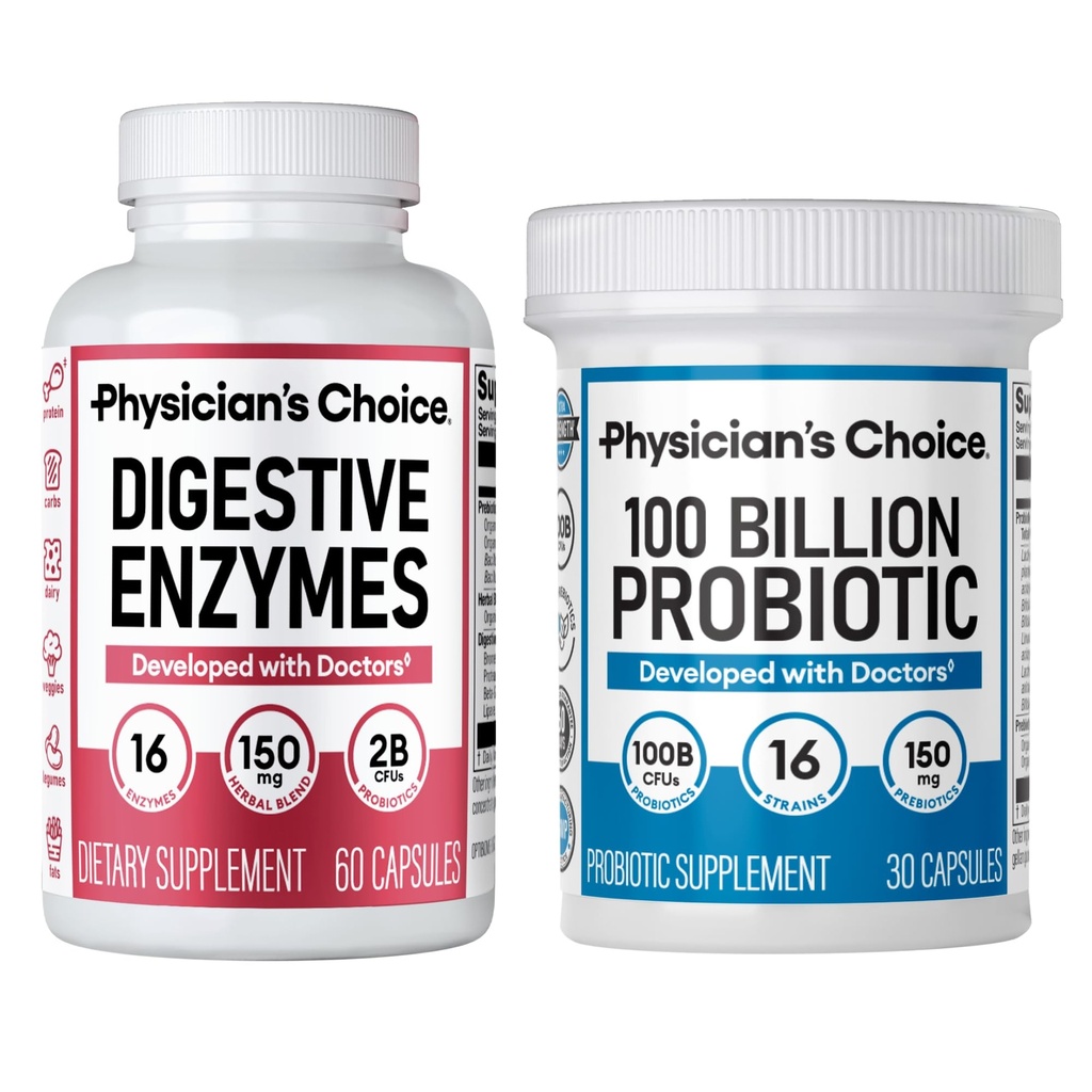 CHOICE lekára 100 miliárd + Tráviaci enzým 60kt Bundle - Advanced Gut Health Support