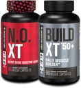 Jacked Factory N.O. XT doplnok k oxidu dusnatého (90 kapsúl) & Build XT 50+ Daily Muscle Builder (90 kapsúl) pre rast svalov, čerpadlá, vitality, & Recovery