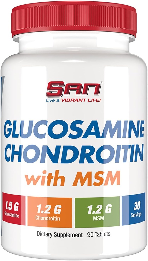 SAN Premium Glucosamine Chondroitin s MSM Complex pre spoločnú podporu - Prírodný vzorec pre zdravé kĺby a mobilitu. 30 Služba