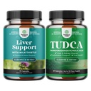 Bundle of Liver Cleanse Detox & Repair Formula a Advanced TUDCA Pečeň podpora doplnok - s mliekom Thitle púpava koreňová kurkuma a Artičoky extrakt - Extra sila TUDCA 500mg pile soli