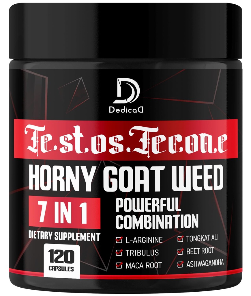 7 in-1 Ultra Test Support with Tribulus Terrestris Horny Koza Weed L-Arginine Maca Root Tongkat Ali Repeat Root - Energy Workout Muscle Strength Podpora 120 Kapsule