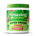 Amazing Grass Greens Blend Energy: Smoothie Mix, Super Greens Powder & Plant Based Caffeine with Matcha Green Tea & Repee Root Powder, Watermelon, 30 Servings (Backaging May Vary)