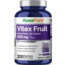 NusaPure Vitex Chasteberry Fruit 20:1 Extract, 450 mg Ekvivalent s 9,000 mg 200 Vegan Capsules - Non-GMO, Vegan Dietary Supplement