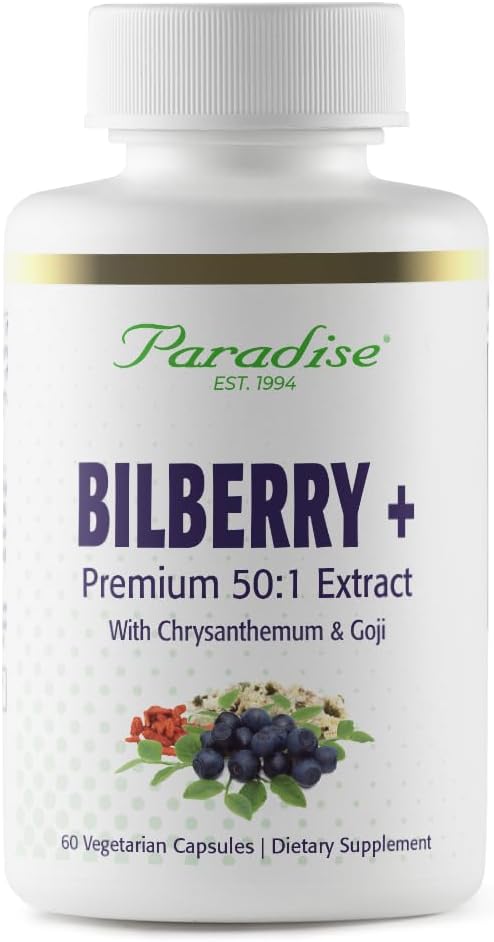 Rajové byliny čučoriedky s Goji & Chrysanthemum Supplements, Super Potent, Ultra Pure, Non-GMO, Gluten Free, Vegan, 60 Vegetariánske kapsule