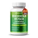 RHODIOLA ROSEA Supplement- 11-in-1 Natural Blend with harmančeka L-Theanine Ashwagandha Holy Basil Valerian musionflower - 150 Gróf - Made & Tested in The USA