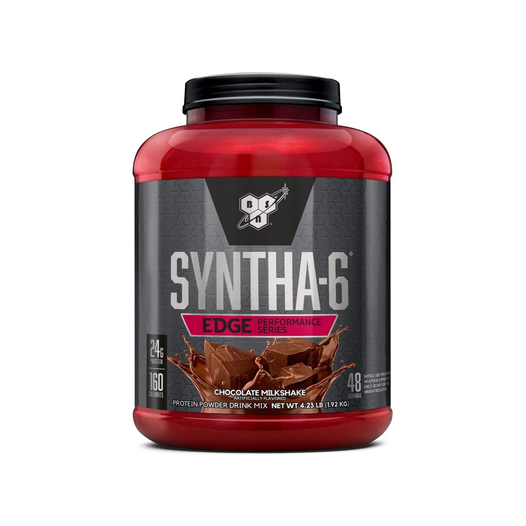 BSN SYNTHA-6 EDGE Protein Powder, with Hydrolyzed Whee, Micellar Casein, Milk Protein Isolate, Low Cugar, 24g Protein, Chocolate Milkshake, 48 Servings