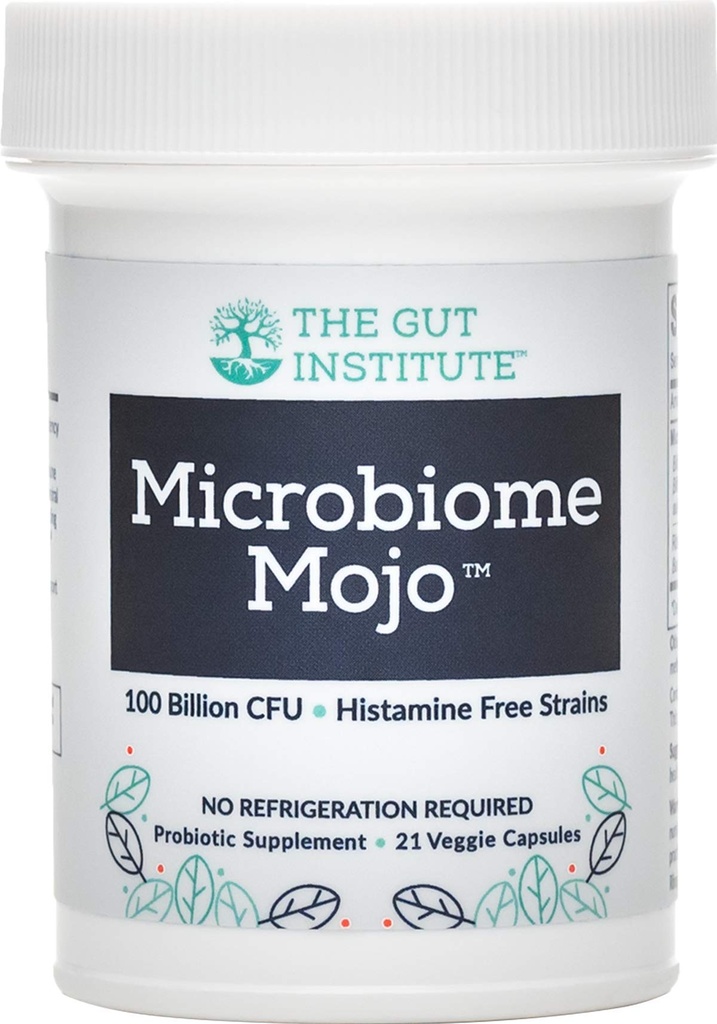 Mikrobiome Mojo 2-in-1 High Potency Probiotics - 100 miliárd CFUs Plus 500 miliónov životaschopných Soil-Based Probiotiká na kapsule - 21 Gróf - Bez chladničky potrebné - Made in The USA
