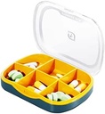 Týždenné pilulky Usporiadateľ prípadov, Malé cestovné pilulky Box plánovač 6 Zásobník, Roztomilé vrecko Purse Daily Medicine Dispenser Upozornenie pre vitamíny, Supplement, Rybí olej, Kapsule, Tableta, Meds úložný stroj