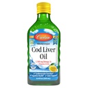 Carlson - Cod Liver Oil, 1100 mg Omega-3s, Liquid Fish Oil Supplement, Wild-Caught Norwegian Arktída, Udržateľne Zdroj Nordic Liquid, Citrón, 250 ml