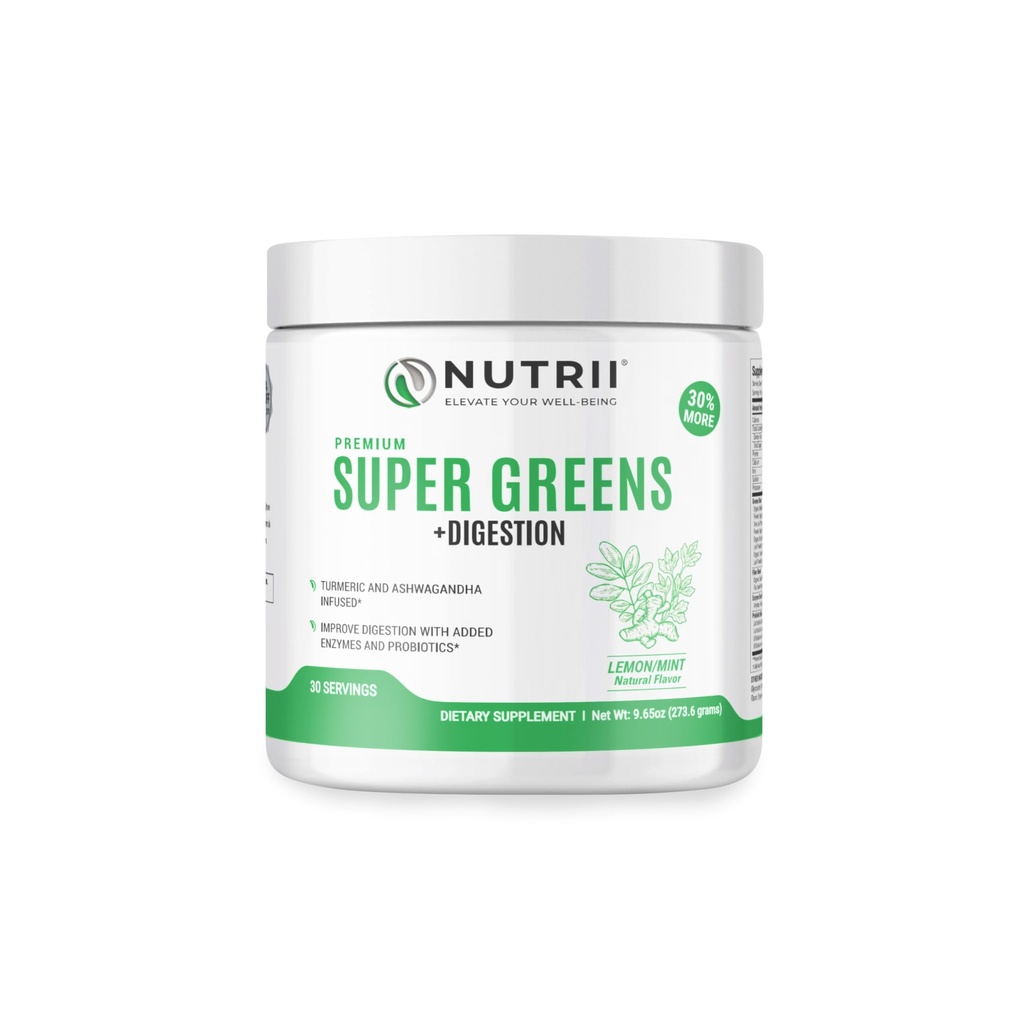 Organická zelená imunita Superfood Powder - upokojuje trávenie, zvyšuje zdravé vitality a energie. Fast Acting Formula s probiotikami, enzýmami, Turmerica a Ashwagandha (30 servings Lemon-Mint)