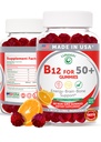 Lunakai USA Vyrobené vitamín B12 Gummy pre dospelých 50+, Non-GMO B12 pre energiu a vitality Boost, lahodná Orange flavor, 60ct
