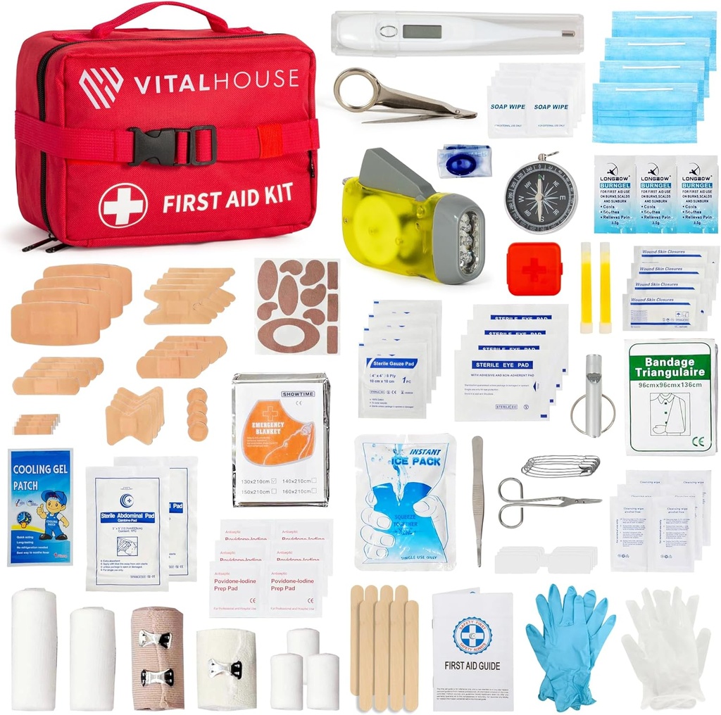 346 Piece First Aid Kit Survival - Professional Waterproof Trauma Medical Kit for Emergency, Ideal for Home, Office, Car, Travel, Outdoor, Camping, Hiking - Portable Emergency Supplies Bag