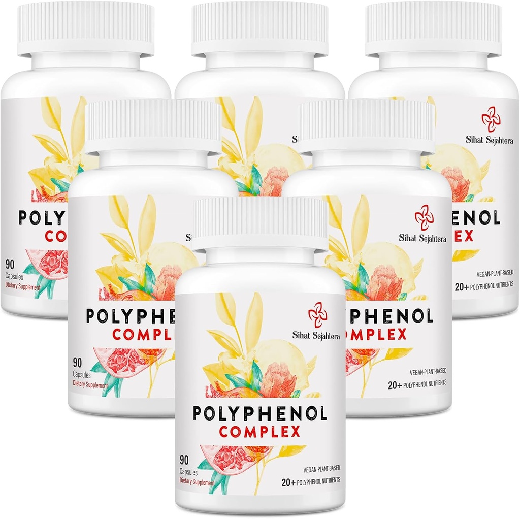 67,500 MG Polyfenoly Supplement - Výkonný Antioxidanty a polyfenol pre Age Defense, Polyfenol Superfood, Quercetin, Resveratrol, Zelený čaj, Rastlinné-Based & Energy, Immune Support, 540 Kapsule