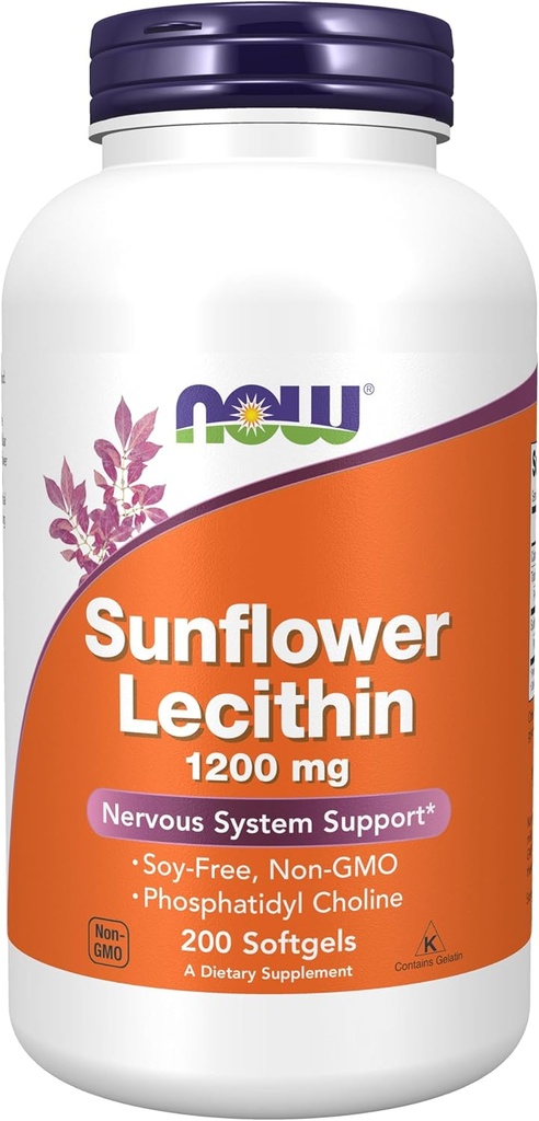 Teraz Foods Slnečnicový lecitín - Fosfatidylcholín - 1200 MG (200 Softgels)