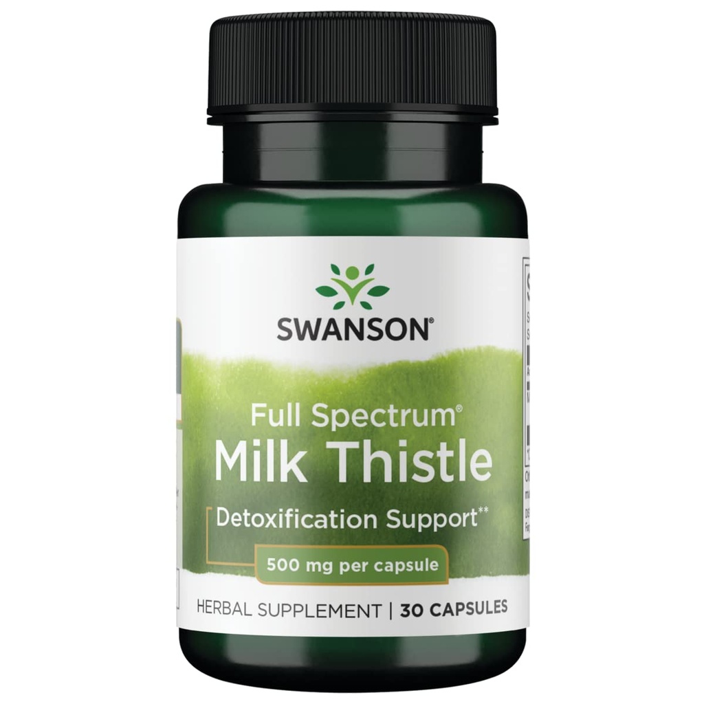 Swanson Full Spectrum Milk Thitle 500 Milligrams 30 Kapsule