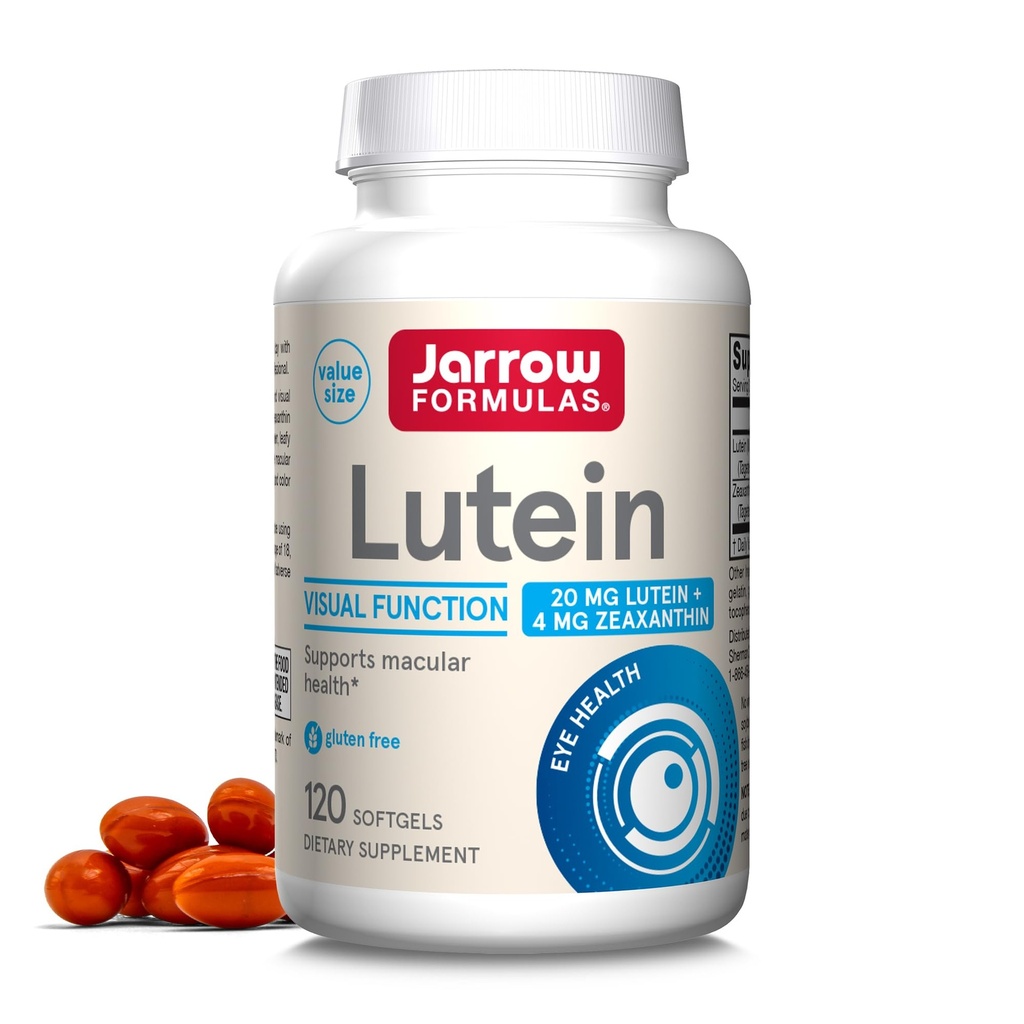Jarrow Formules Lutein 20 mg s Zeaxantínom, Diétny doplnok pre vizuálnu funkciu a makulárnu podporu zdravia, 120 Softgels, 120 Day Supply