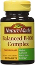 Nature Made B-100 Complex Time Release Tablety, 60 Počet pre metabolické zdravie (Pack of 3)