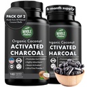 Kokosové aktivované Charcoal kapsule, 180 Charcoal Kapsule, Teeth Whitening, Pomáha Zápcha, Bloating, Žalúdočný plyn, Pálenie záhy, Pure Coconut Dedived Supplement (2)