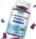 L-metylfolate Gummies s Metyl B12 - Empower Mood, Optimalize Brain Health & Fortify Immune System. Čučoriedková príchuť 60.