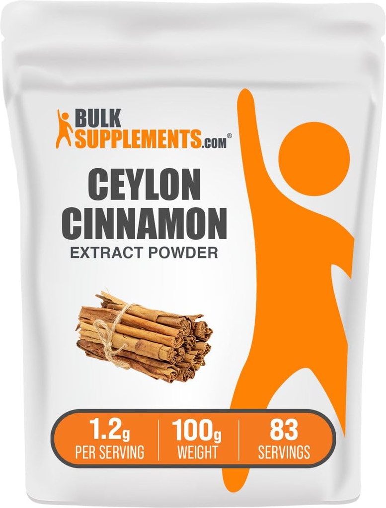 BulkSupplementments.com Škorica kôra extrakt prášok - Ceylon škorica doplnok, bylinné doplnky - Vegan a lepidlo zadarmo, 1,2 g naserving, 100g (3,5 oz) (Pack of 1)