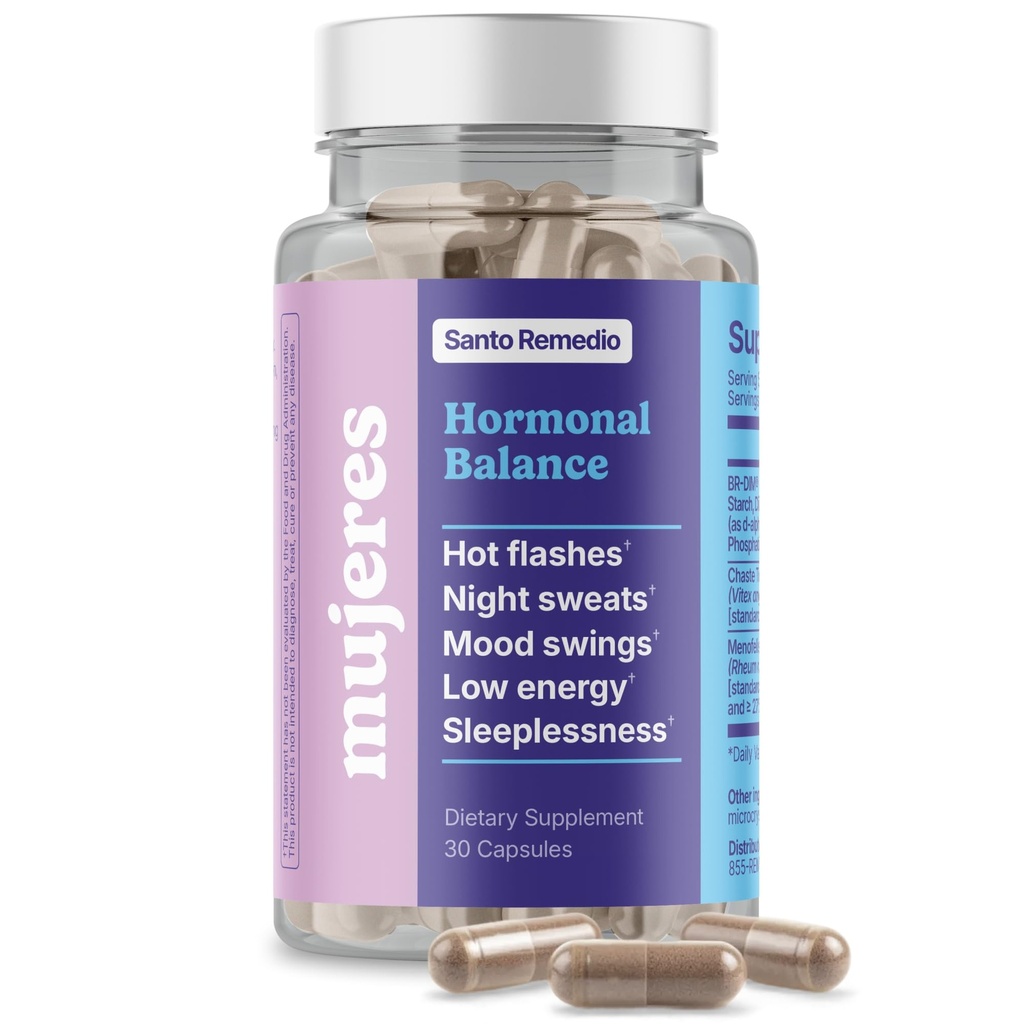 Santo Remedio Hormonálna rovnováha, Dietary Supplement, Relief for Menopauza príznaky, pomáha znížiť návaly horúčavy, nočné potenie, a náladové hojdačky, klinicky preukázané zložky, bez hormónov, 30 slúži